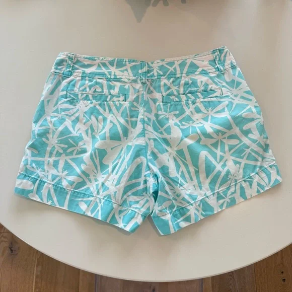 Lilly Pulitzer Light My Fire Blue Dragonfly Print Cotton Shorts Preppy Size 4 - Picture 5 of 11